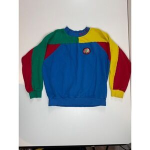 Teddy Fresh Color Block Crewneck Sweatshirt "Need A Hug"‎ Embroidered Size M